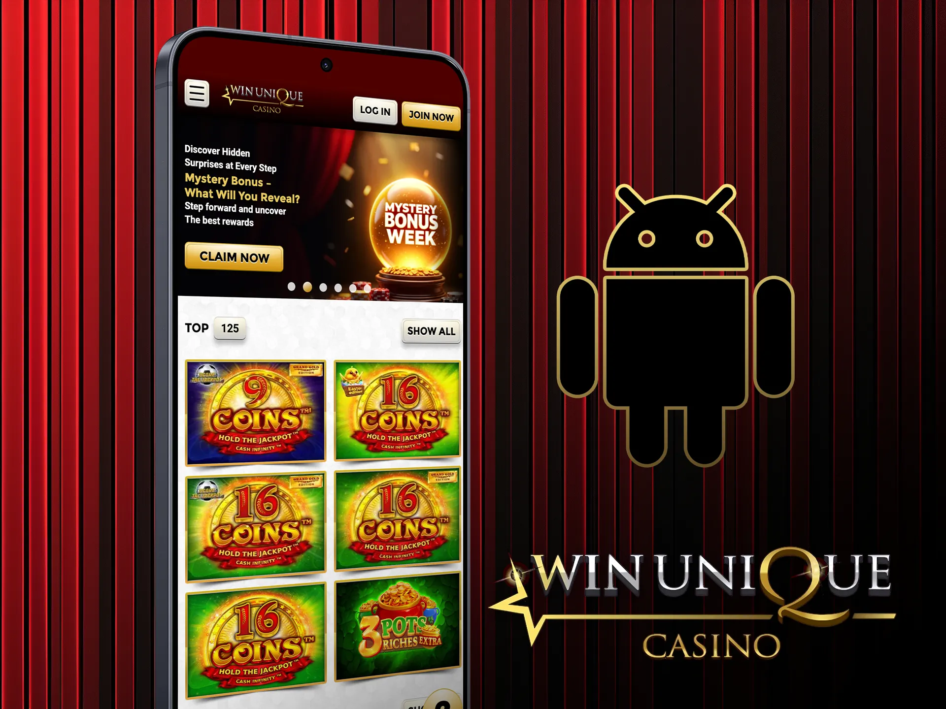 Download Win Unique Casino on your Android device and start winning.