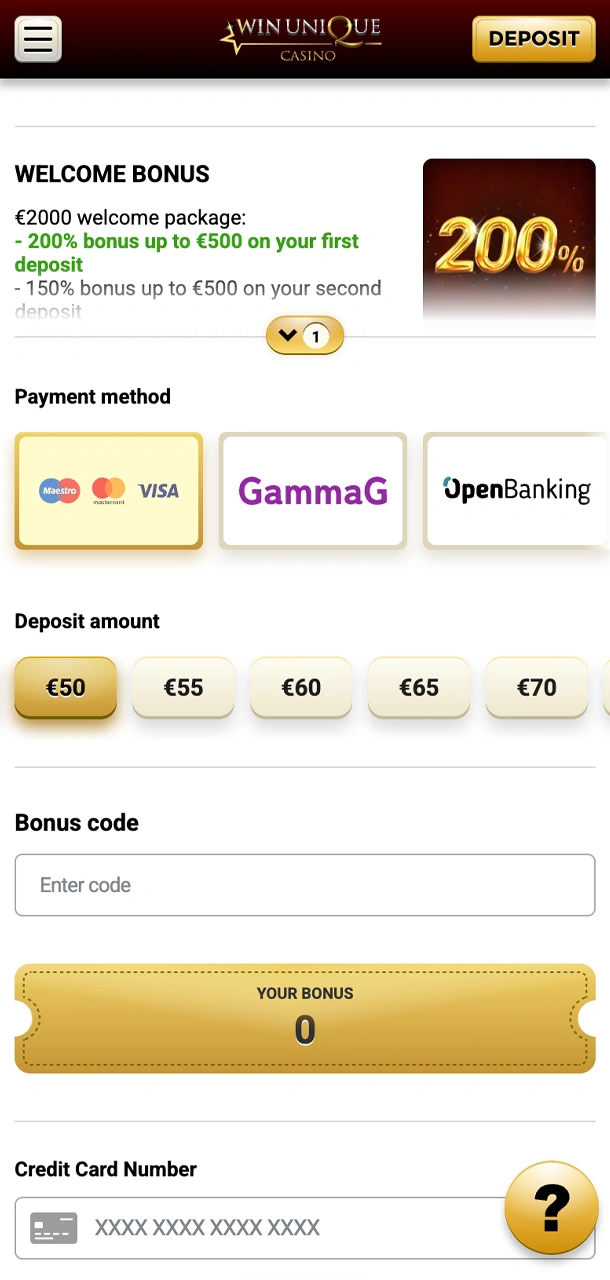Deposit funds into your Win Unique Casino account regularly and increase your VIP level.