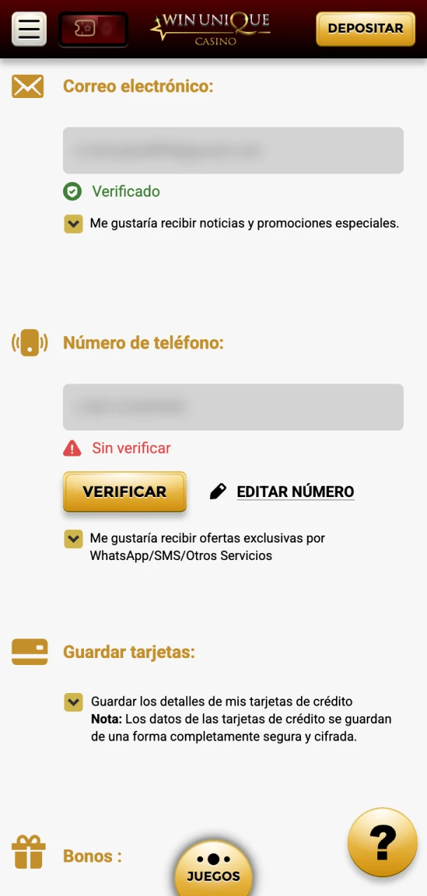 Verifica tu cuenta en Win Unique Casino y juega sin restricciones.