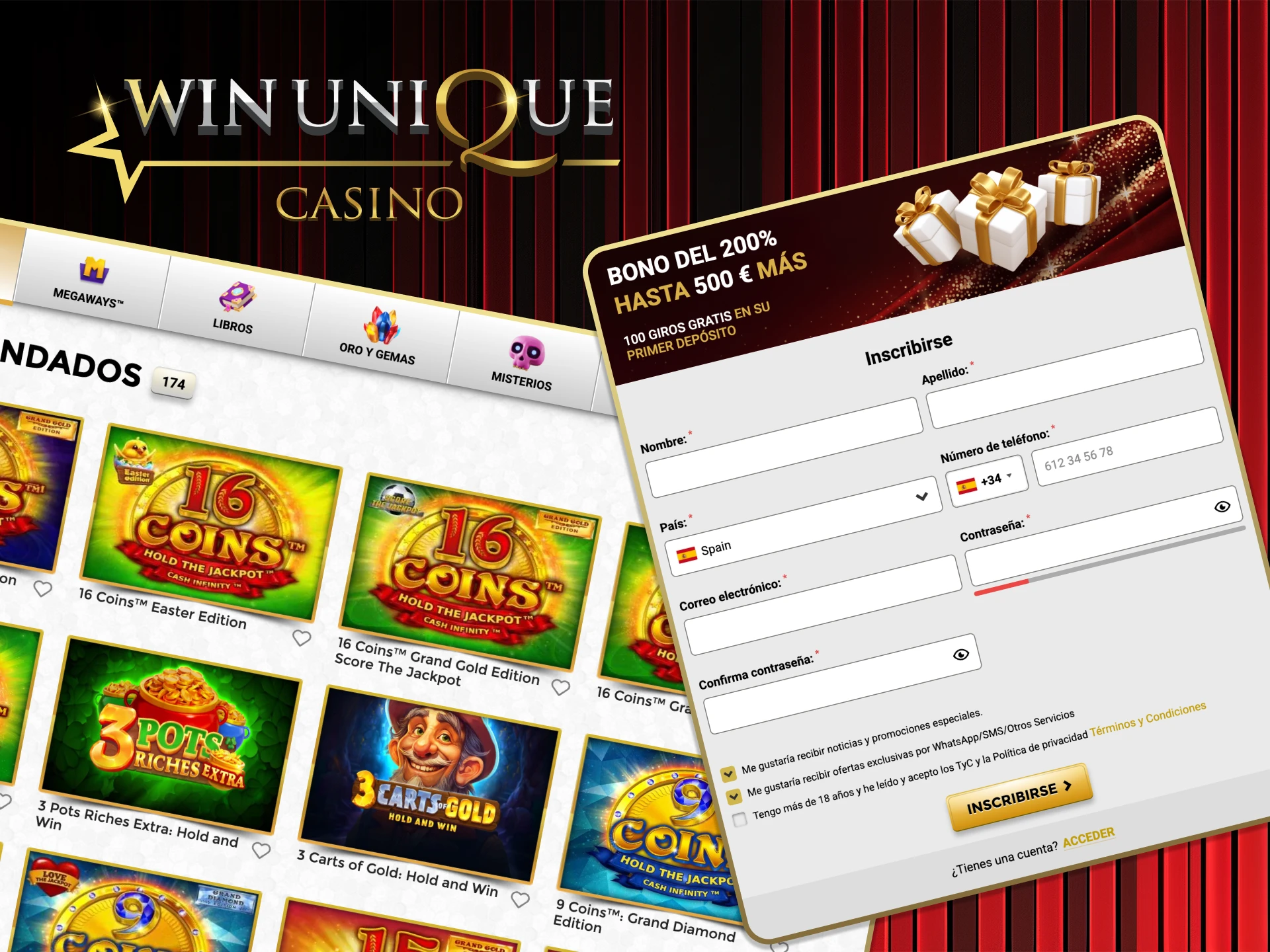 Aprenda a jugar a emocionantes tragamonedas y comience a ganar en Win Unique Casino.