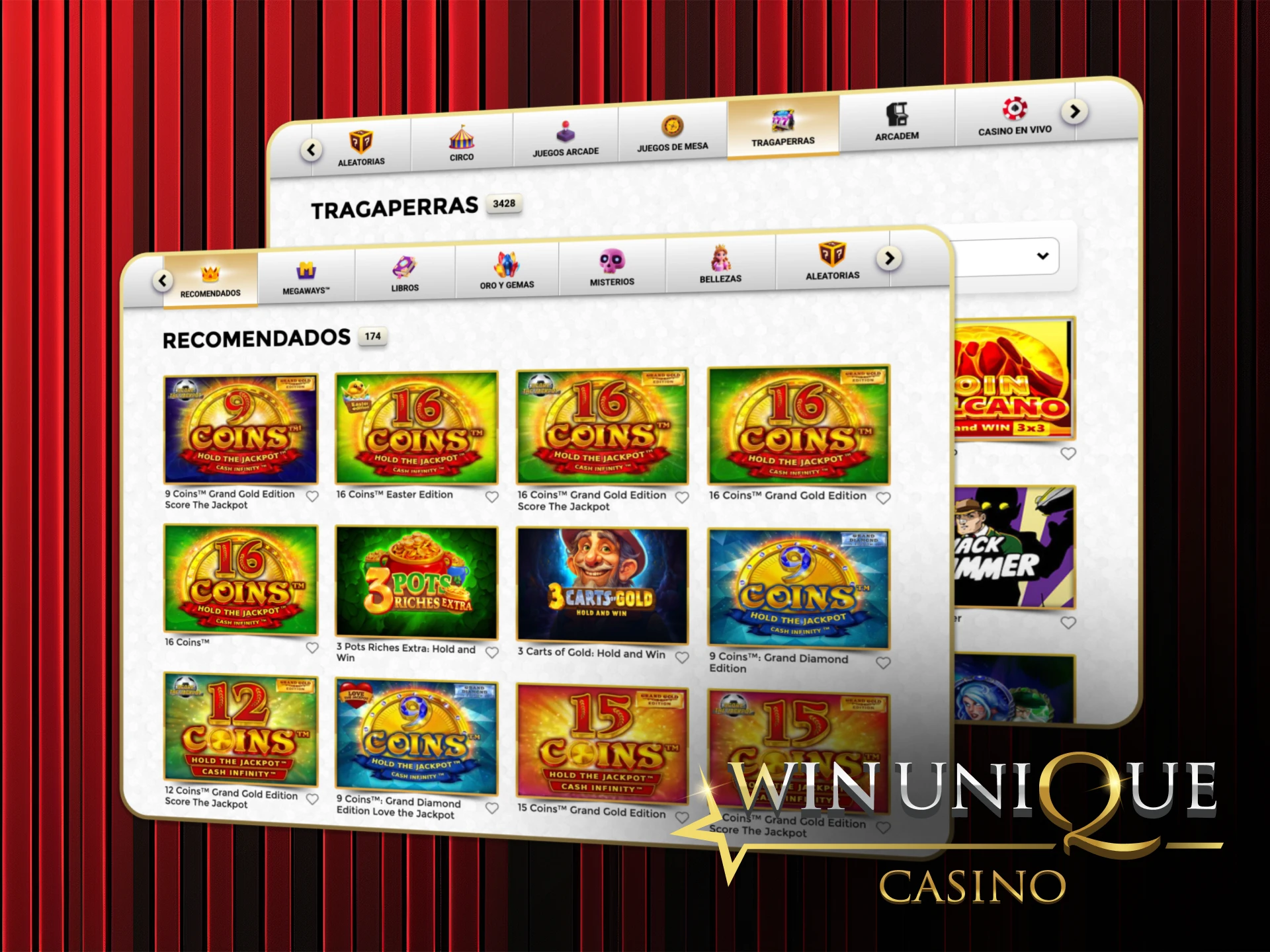 Explora los juegos mejor calificados y comienza a jugar en Win Unique Casino hoy mismo.